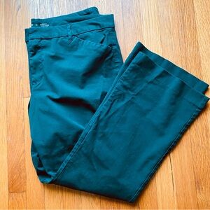 Old navy high rise pixie flare pants dark green
